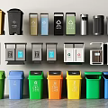 Modern trash can outdoor trash can outdoor trash can garbage sorting elevator trash can 3d model
