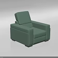 Light Green Modern Single Sofa With Comfortable Armrest And Simple Backrest Design 3d model