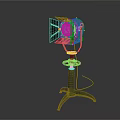 Green Tripod Floor Lamp With Adjustable Shade And Metal Stand Base