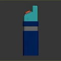 Blue And Cyan Equipment Device With Red Target Symbol On Top And Multi Layered Structure