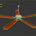 Modern Ceiling Fan With Red Wooden Blades And Golden Metal Frame Home Furniture Design