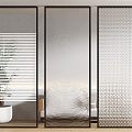 Modern partition glass screen partition 3d model