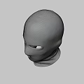 Black Knit Balaclava Hat With Eye And Mouth Holes Design On Gray Background Shadow