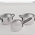 Stainless Steel Three Piece Kitchen Cooking Saucepans Set With Dual Handles