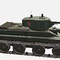 Green Military Tank With 228 Number On Turret And Metal Tracks