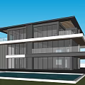 Luxury Modern Detached Villa With Swimming Pool Palm Trees And Large Windows