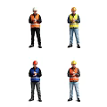 Men in Various Colored Safety Vests and Hard Hats Standing with Crossed Arms