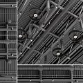 Industrial Ceiling Design With Exposed Pipes Fans And Metal Structures