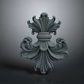 Classical Decorative Architectural Carving With Ornate Scroll Patterns And Symmetrical Design 3d model