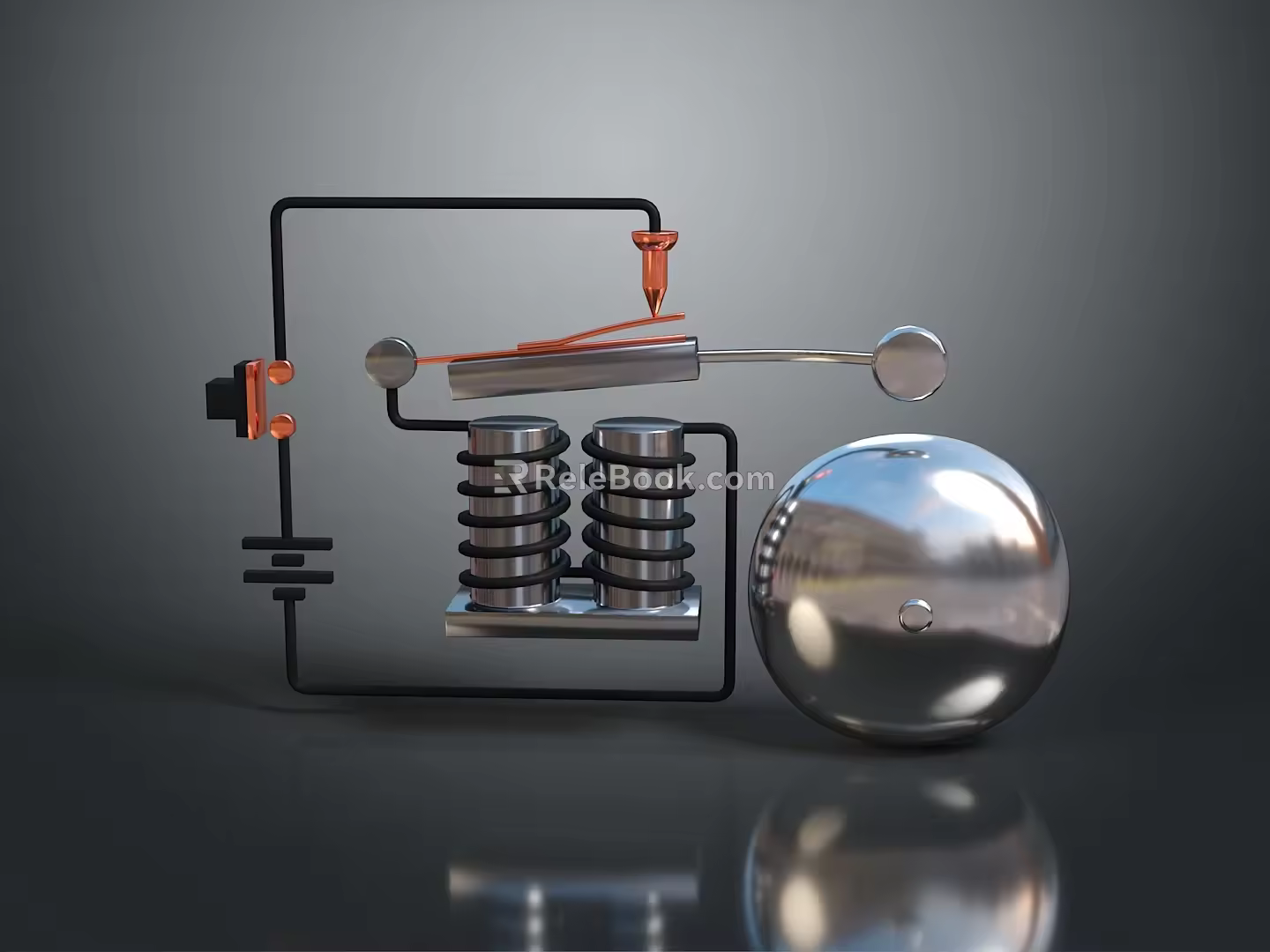 Modern electric bell electronic alarm structure 3d model