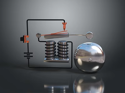 Modern electric bell electronic alarm structure 3d model