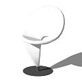 Modern Minimalist Single Chair With Sleek Curved Lines And Black Circular Base