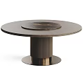 Modern Round Dining Table With Marble Top And Fluted Metal Leg In Various Styles