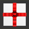 Decorative White Gift Box With Red Ribbon And Festive Bow For Special Occasions