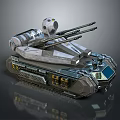 Futuristic Military Tank With Dual Cannons Armored Hull Tracks Cockpit And Advanced Design
