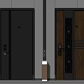 New Chinese-style security door 3d model