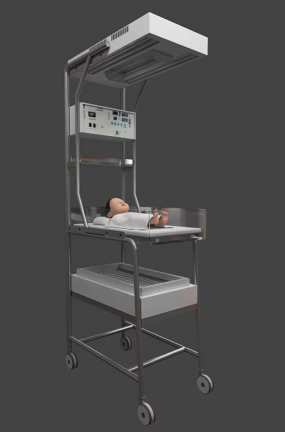 Modern medical equipment infant radiation incubator 3d model