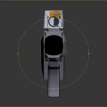 Futuristic Sci-Fi Weapon 3D Model with Gray Body Yellow Accents Black Grip Red Indicator Light