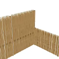 Bamboo Garden Partition With Pointed Slats And Woven Design For Outdoor Use