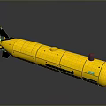 Yellow Underwater Vehicle With Streamlined Body Black Components And Top Sensors