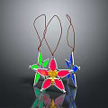 Colorful Star Shaped Clothing Pendants With Cords In Red Green Blue Yellow For Fashion