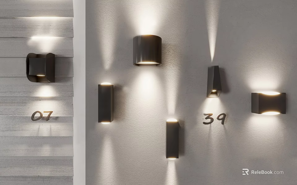 Modern Wall Lamps Different Styles And Models For Home Interior Lighting Design 3d model