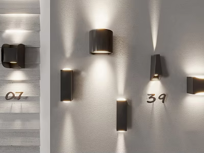 Modern Wall Lamps Different Styles And Models For Home Interior Lighting Design 3d model
