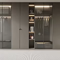 Modern Wardrobe Design With Glass Doors LED Lighting Hanging Rods And Storage Shelves