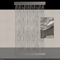 Modern Interior Design With Illuminated Crystal Bead Partition And Wall Art