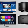 Smart TV Front And Back Views With Sleek Design Display And App Interface 3d model