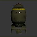 Military Green Bomb With Yellow Stripe Red Top And Base Stand Structure