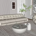 Modern sofa coffee table combination 3d model