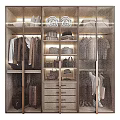 Modern Walk in Closet Interior Design With Hanging Clothes Folded Items And Storage