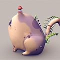 Modern game character cartoon cat plant cat 3d model