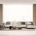 White L Shaped Sofa Coffee Table Set With Decorative Pillows Throw Blanket And Grey Rug