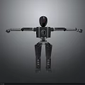 3D Sci Fi Mechanical Robot Character With Extended Arms And Camera Torso Design