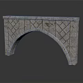 Classic Stone Arch Bridge With Diamond Pattern Stone Bricks Design
