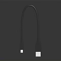 Black USB Data Cable With USB Type A And Micro USB Connectors For Devices