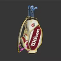 Wilson Golf Bag with Golf Clubs Inside Displayed on Black Background