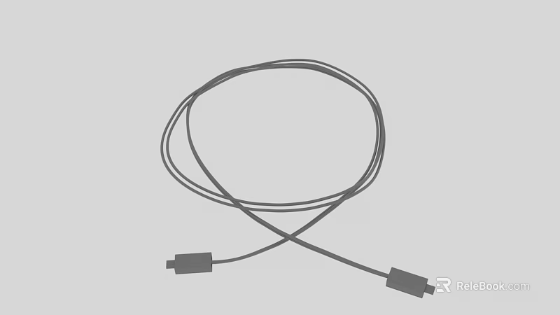 Durable Wound Cable With Connectors On Both Ends For Daily Use 3d model 
