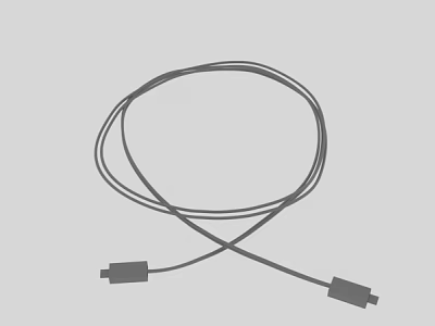 Durable Wound Cable With Connectors On Both Ends For Daily Use 3d model