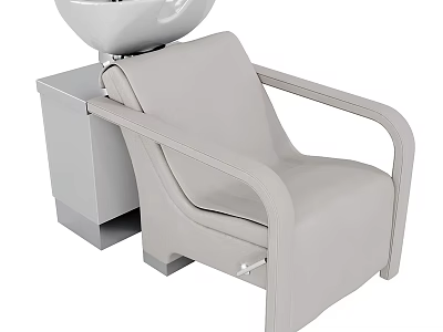 Elegant Modern Light Gray Leather Massage Chair With Comfortable Armrest And Sturdy Base 3d model