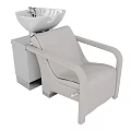 Elegant Modern Light Gray Leather Massage Chair With Comfortable Armrest And Sturdy Base