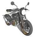 Modern Sport Motorcycle With Black White Color Round Headlight And Stylish Design