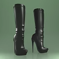 Chic Black Knee High Boots With High Heel And Sleek Fashionable Design