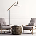 Modern Leisure Sofa Combination Sofa Coffee Table Floor Lamp Combination 3d model