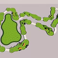 Well Planned Garden Landscape With Winding Paths And Green Lawn Areas