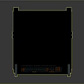 Black Arcade Machine With Purple Screen Display And Control Panel Speakers
