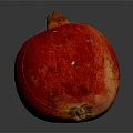 Ripe Juicy Red Pomegranate on Dark Reflective Surface with Glossy Skin