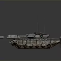 Futuristic Battle Tank With Dual Cannons Metallic Armor And Antennas Design